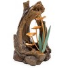 Wind & Weather Realistic Indoor/Outdoor Woodland Stump Fountain with Metal Lily Pads - 4 of 4