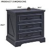 SinCiDo 24" Wide Farmhouse Nightstand with Charging Station & 3 Drawers & Handles, End Table for Bedroom, Living Room - 3 of 4