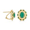 Ross-Simons 2.50 ct. t.w. Emerald Openwork Earrings in 14kt Yellow Gold - 3 of 4