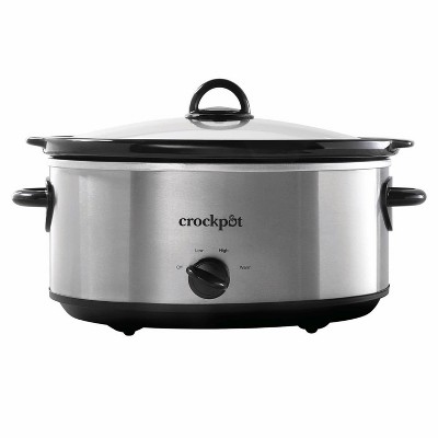 Crock-Pot 7qt Manual Slow Cooker - Stainless Steel: Original Slow Cooker, Removable Stoneware, Stay-Cool Handles, 270W