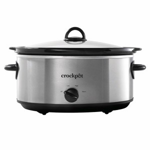 Crock-Pot 7qt Manual Slow Cooker - Stainless Steel: Original Slow Cooker, Removable Stoneware, Stay-Cool Handles, 270W - 1 of 4