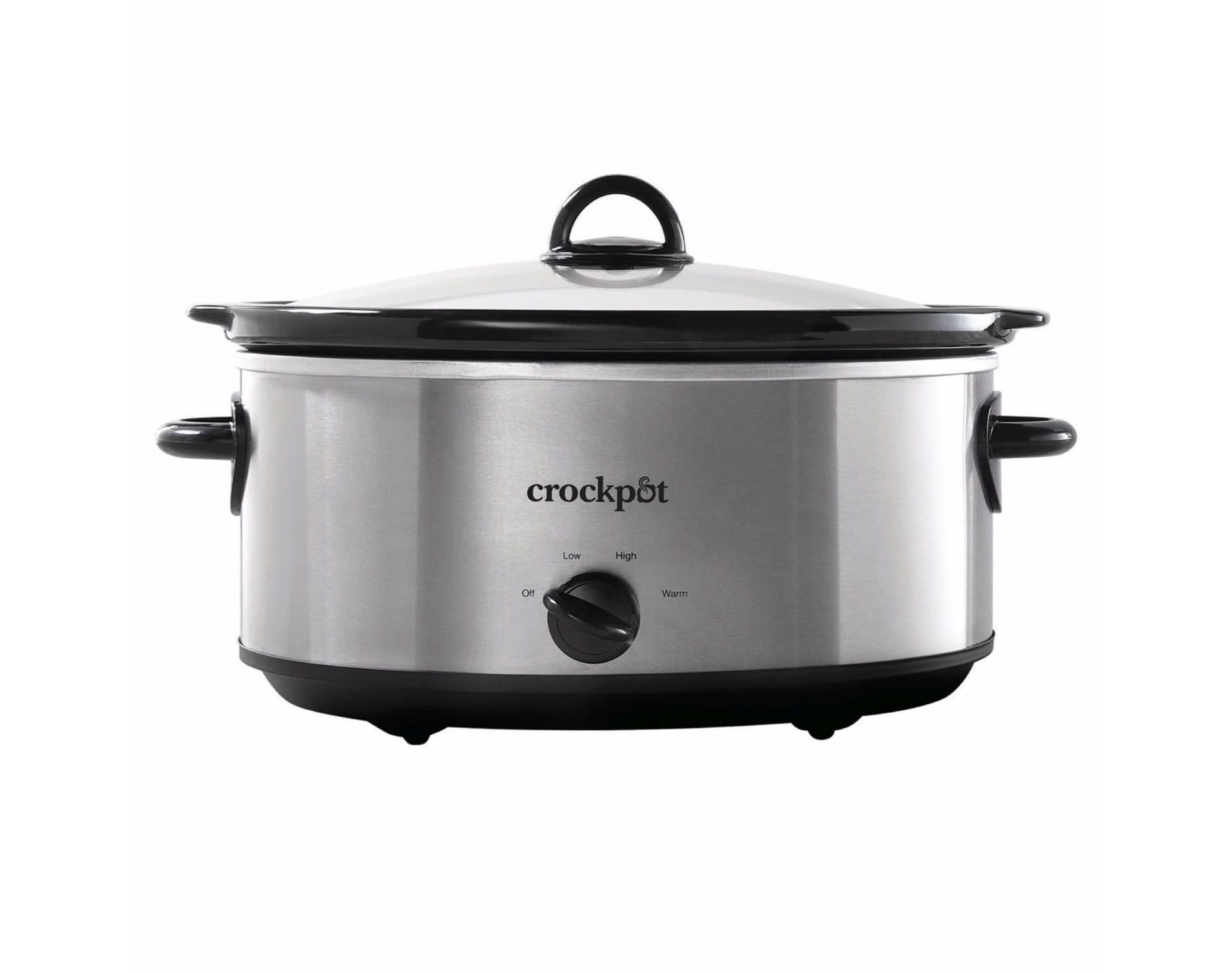 Crock-Pot 7qt Manual Slow Cooker Stainless Steel: Original Slow Cooker, Removable Stoneware, Stay-Cool Handles, 270W