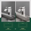 Cobbe Single Handle Single Hole Brushed Nickel Waterfall Bathroom Sink Faucet with Deck Plate and Pop-Up Drain Assembly - 4 of 4