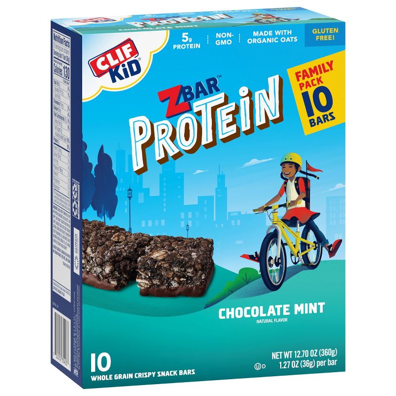 CLIF Kid ZBAR Protein Chocolate Mint Snack Bars 
, 3 of 14