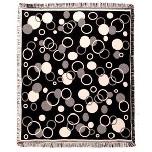 Simply Home Cobalt Blue and White Circle Afghan Throw Blanket 50" x 60" - 1 of 1