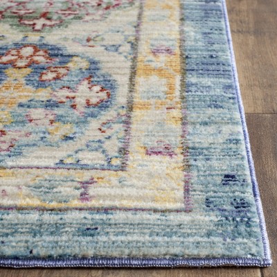 Valencia Blue Wool and Synthetic Easy Care Runner Rug