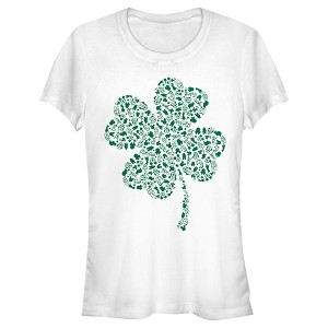 Juniors Womens Mickey & Friends Shamrock Friends T-Shirt - 1 of 4