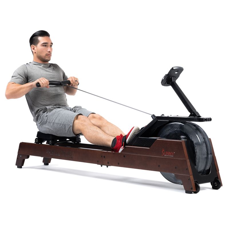 Sunny Health &#38; Fitness Vertical Hydro Wooden Water Rowing Machine, 3 of 13