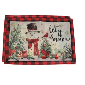 Unique Bargains Christmas Place Mats Flax Red White Green Black 11.8"x17.7" 2 Pcs - 1 of 4