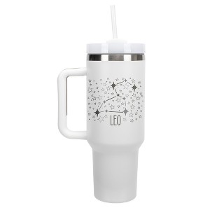 100 North Leo Zodiac Astrology Star Sign Wrap-Around 40 Oz. Stainless Steel Water Bottle Coffee Mug, Spill & Leak Resistant, Travel Tumbler with - 1 of 4