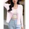 Coolmee Womens Cropped Cardigan Knit Shrugs for Dresses Tops Casual V Neck Button Down Cardigans Sweaters - 2 of 4
