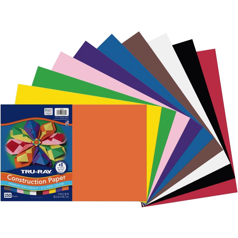 Tru-Ray Construction Paper, 12 x 18 Inches, Assorted Classic Color, Pack of 250, 3 of 6