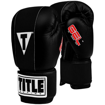 Title Boxing Gel Fitness Hook and Loop Washable Gloves 2.0 - Black/Black
