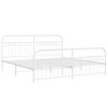 vidaXL King Metal Bed Frame with Headboard and Footboard - White Steel, 81.5"x78"x39.4", with Extra Storage Space - 2 of 4