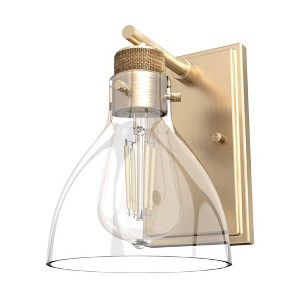 Hunter Fans 7.5" Van Nuys Wall Light Alturas Gold Finish - Elegant Vintage Design for Indoor Spaces - 1 of 4