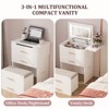 LOVSON Small Vanity Desk with Flip Top Mirror and Lights, with Storage Hidden Stool, 3-in-1Vanity Set with Glass Top, Power Outlet for Bedroom,White - 4 of 4