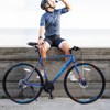 INFURNIC Bicycles 24 Speed Hybrid Road Bike with Disc Brakes and Aluminum Rims for City Riding, Blue, 67.32"*14.56"*39.37" - 3 of 4