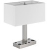 Cal Lighting Colmar metal desk lamp with 2 power outlets and 2 USB charging ports - 3 of 4