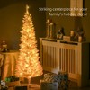 Whisen 5FT Prelit Slim Noble Fir Artificial Christmas Tree with 110 Lights and 294 Tips - Pink - 3 of 4