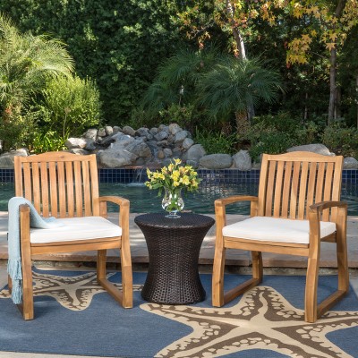 Avalon 3pc Acacia Chat Set - Teak/Brown - Christopher Knight Home
