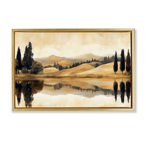 Stupell Industries Reflective Fields View Floating Frame Canvas Art - 1 of 4