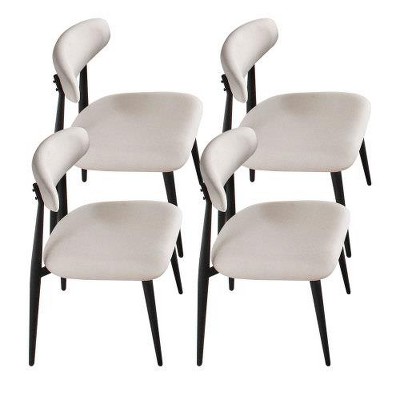 SYFERLORY Dining Chairs set of 4, Upholstered Chairs with Metal Legs for Kitchen Dining Room Light Grey