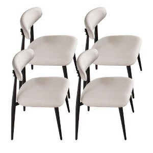 SYFERLORY Dining Chairs set of 4, Upholstered Chairs with Metal Legs for Kitchen Dining Room Light Grey - 1 of 1