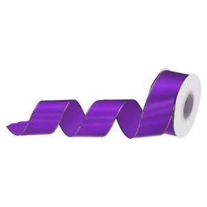 Unique Bargains Double Face Wide Satin Ribbon with Gold Edges for Wedding Bouquet - 1 of 4