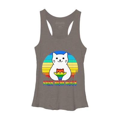 Adult Design By Humans Free Mom Cat Hugs Pride Sunrise By Avocato Racerback Tank Top