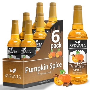 Syruvia Pumpkin Spice Syrup for Coffee 25.4 fl oz Premium Coffee Flavoring Syrup (6-Pack) - 1 of 4