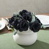 Bright Creations 50 Pack Black Roses Artificial Flowers Bulk, 3 Inch Stemless Silk Fake Roses, Dark Faux Flowers for Decoration - 4 of 4