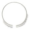 SOHI Women's Silver Crystal Torque Necklace - 2 of 4