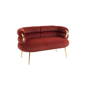 NicBex Upholstered Loveseat Sofa Modern 2 Seater Sofas with Curved Backrest and Metal Legs Suitable for Small Space,Living Room,Office - 1 of 4