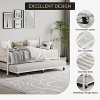 Twin Size Metal Daybed Frame with Trundle Heavy Duty Metal Slats, Mattress Foundation Platform Sofa Bed with Headboard for Bedroom - 4 of 4