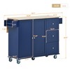 Rolling Kitchen Island Cart, with Wood Desktop, Cabinet and Drawers, Spice Rack, Towel Rack, Wine Rack, for Kitchen, Dining - 2 of 4