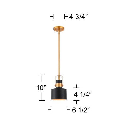 Courtney Black and Gold Metal Mini Pendant Light