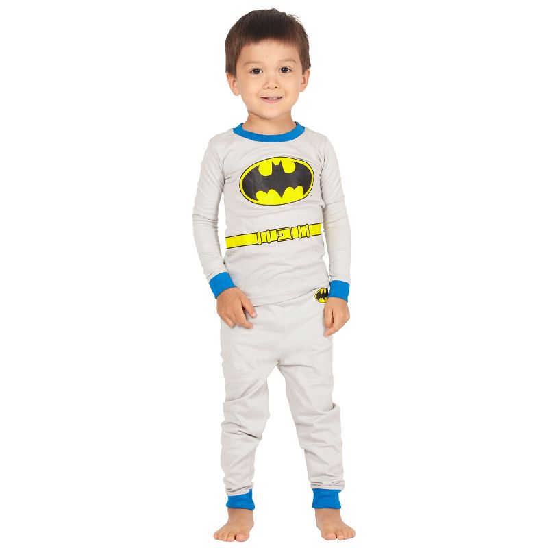 DC Comics Boys Batman Gray Costume Pajama Set, 4 of 5