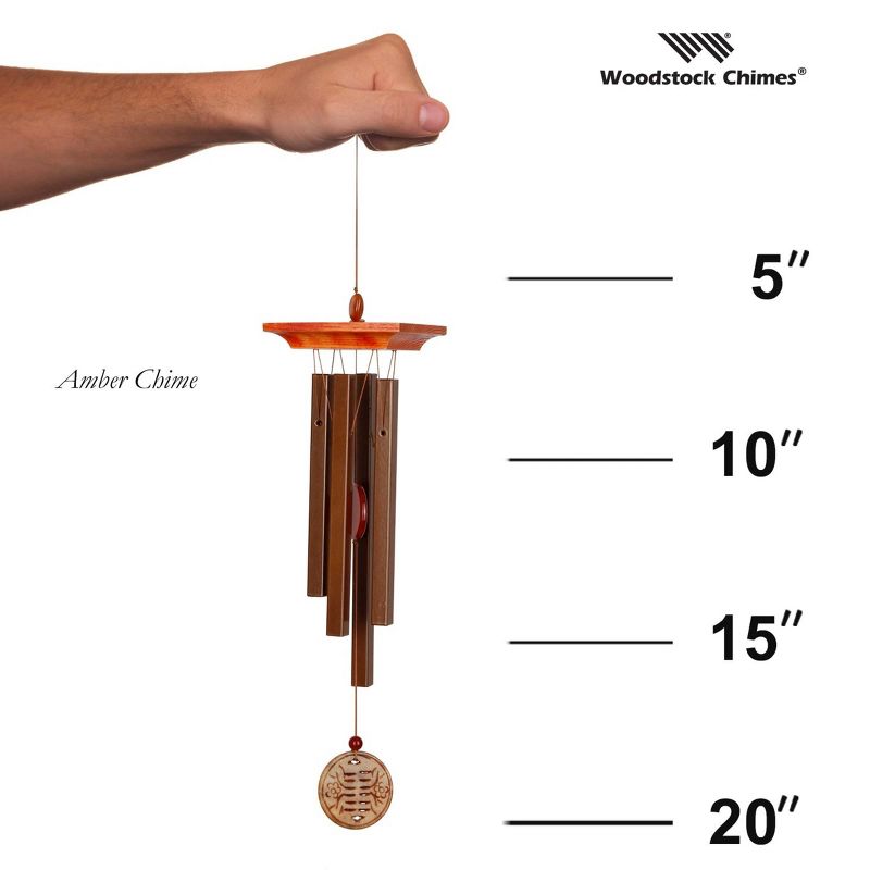 Woodstock Windchimes Woodstock Amber Chime, Wind Chimes For Outside, Wind Chimes For Garden, Patio, and Outdoor Décor, 20"L, 5 of 10
