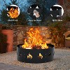 36"x36"x12" Wilderness Fire Ring Heavy-Duty 2.5mm Thick Steel Metal Rim Outdoor - 3 of 4