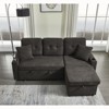 TiramisuBest 3 in 1 Pull Out Couch & L Shaped Sectional Sofa Chenille Convertible Storage Ottoman - 2 of 4