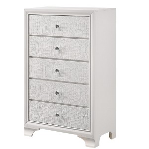 PAGED Modern Style Dresser for Bedroom White Frost Finish Chest of Drawers Storage Cabinet with Drawers for Living Room, Hallway, Office - 1 of 4