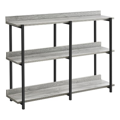 Monarch Specialties Accent Table Console Entryway Narrow Sofa Living Room Bedroom Grey Laminate Black Metal Contemporary Modern