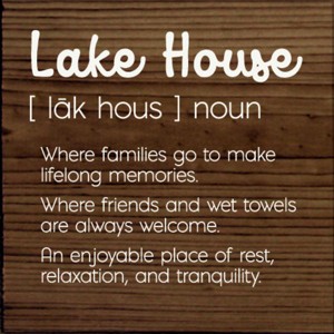 Slickblue Lake House Wood Wall Sign – Rustic 7x7 Décor – Family, Friends & Relaxation Quote, Color Options - 1 of 3