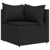 VidaXL 2 Piece Patio Lounge Set with Cushions Poly Rattan Gray - 4 of 4