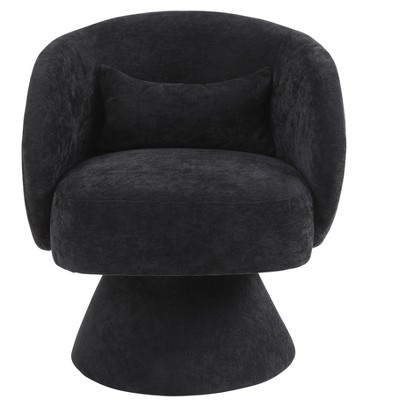 TIRAMISUBEST Swivel Accent Chair Armchair, Round Barrel Chair in Fabric for Living Room Bedroom(Black)