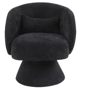 TIRAMISUBEST Swivel Accent Chair Armchair, Round Barrel Chair in Fabric for Living Room Bedroom(Black) - 1 of 4