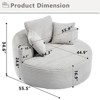 ChicFurnit Round Sofa Circle Bed Sectional Sofa Memory Foam Cloud Couch with 3 Pillow Sofa Couches for Living Room, 55.91"*55.51"*24.8" - 3 of 4