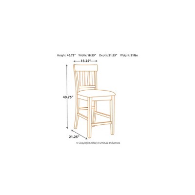 Ralene Medium Brown Faux Leather Counter Height Barstools, Set of 2