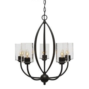 Toltec Lighting Marquise 5 - Light Chandelier in  Dark Granite with 4" Clear Bubble Shade - 1 of 1