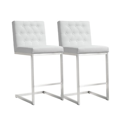 Helsinki Performance Vegan Leather Stool - Set of 2 in White